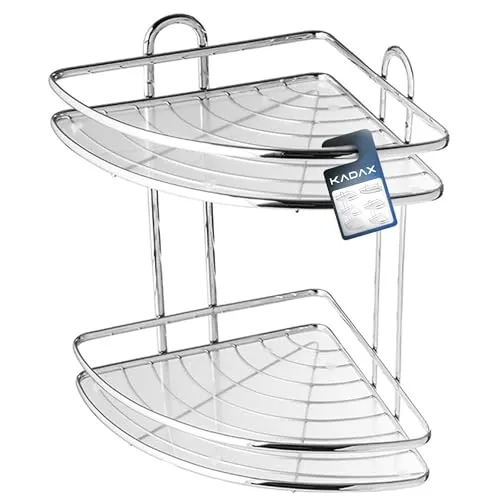 KADAX Duschablage Ecke, 2 Etagen Badregal - Duschkörbe & Duschablagen, elegantes Design mit zwei Etagen für optimale Raumausnutzung in Bad oder Dusche, inklusive einfacher Montage und stabiler Halterungen.
