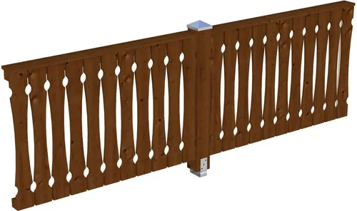 Skanholz Brüstungsgeländer Balkonschalung, 305 cm - Zubehör für Gartenhäuser, robustes Holzgeländer in Nussbaumfarbe, ideal für Balkone und Terrassen mit 5 Jahren Herstellergarantie.