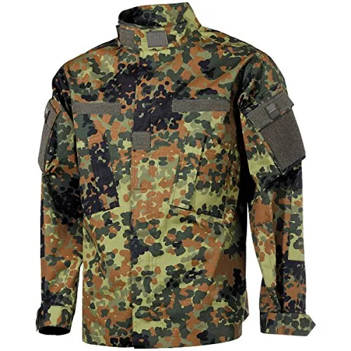 MFH Herren ACU Ripstop Feldjacke Flecktarn Größe S - Funktionsjacke aus 100% Baumwolle im robusten Ripstop-Design, mit praktischen Taschen und verstellbaren Manschetten für optimale Bewegungsfreiheit und Vielseitigkeit.