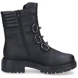 Rieker Damen 72650 Halblange Stiefel, Schwarz, 36 EU - Wanderschuhe mit kuscheligem Warmfutter, extra weicher Decksohle und leichter, schockabsorbierender Sohle für optimalen Komfort bei jedem Schritt.