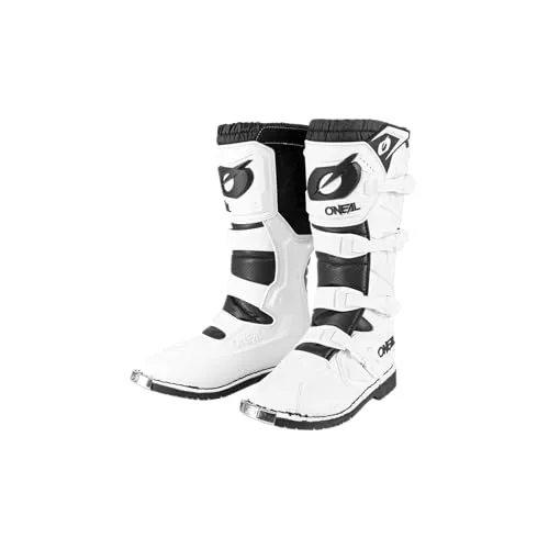 O'NEAL Boots Rider Pro | Motocross-Stiefel in Weiß, Größe 49 - Motorradschutzstiefel für Herren mit Air-Mesh-Innenleben für hohen Komfort und verstellbaren Schnallen für individuelle Anpassung.