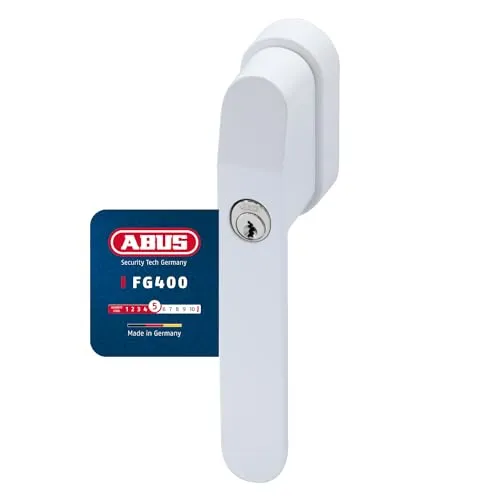 ABUS FG400 Fenstergriff – Abschließbar mit Druckzylinder und Schlüssel - Fenstersicherungen mit Kindersicherung für mehr Sicherheit zu Hause. Universell passend für alle Fensterarten und mit hohem Sicherheitslevel 5.