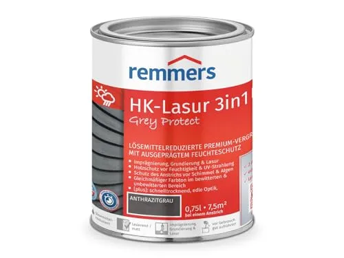 Remmers HK-Lasur 3in1 Grey Protect anthrazitgrau, 0,75L von Remmers