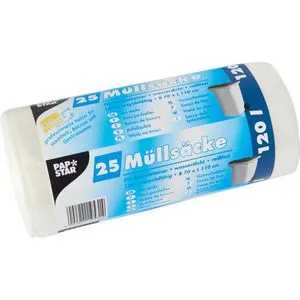 Papstar Müllsäcke 120 Liter, stark, transparent, 25 Stück