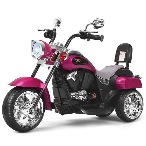 COSTWAY 6V Elektro Motorrad für Kinder - Rosa - Elektrofahrzeuge mit verstellbaren Scheinwerfern und Sound für mehr Fahrspaß. Ideal für drinnen und draußen, sorgt für unvergessliche Kindheitserinnerungen!