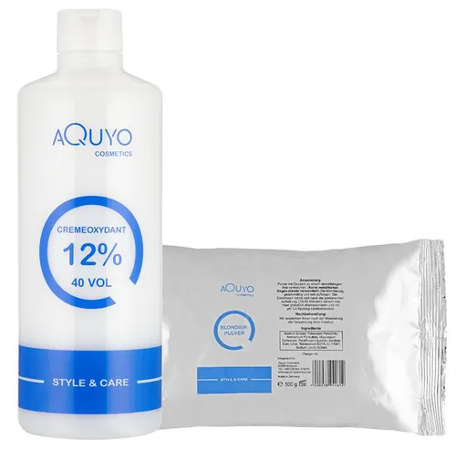 Style & Care Blondierpulver 500g + Creme Oxydant Entwickler 12% 500ml zum blondieren oder aufhellen