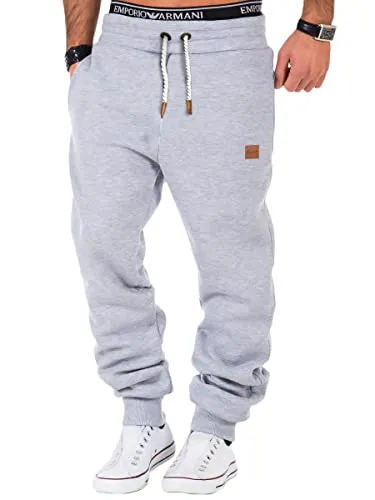 REPUBLIX Herren Sporthose Jogger Jogginghose Sweatpants Trainingshose R-0053 Hellgrau M