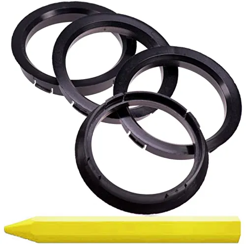4X Zentrierringe Schwarz 72,5 mm x 63,4 mm + 1x Reifen Kreide Fett Stift