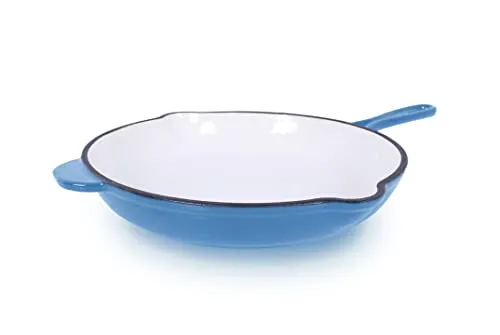 ECHTWERK Gusseisen Bratpfanne (Hellblau) - Hochwertige Gusseisenpfanne mit Emaille-Beschichtung für gleichmäßiges Garen und perfekte Kochergebnisse - ideal für Backöfen, Grills und BBQs.