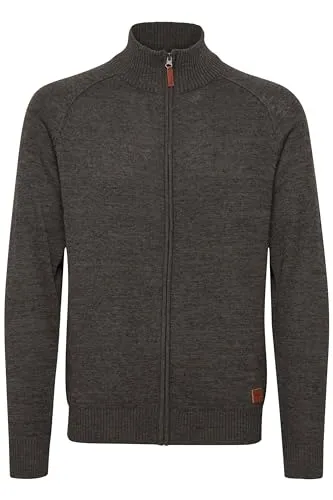 Blend BHDaniri Herren Strickjacke Cardigan - Strickjacke für Herren aus nachhaltiger Baumwolle, mit hohem Stehkragen und verdecktem Reißverschluss - ideal für Freizeit und Büro.