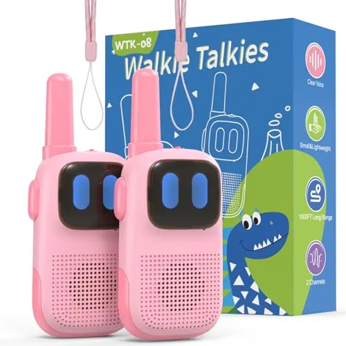 Mädchen Spielzeug ab 3-8 Jahre, Kearui Walkie Talkie Kinder Leichtgewichtig 1000ft Lange Reichweite, Mädchen Geschenke 3-12 Jahren für Kinder Outdoor (Rosa)