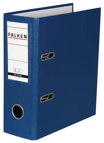 Falken Aktenordner A5 hoch PP 80mm blau - Ordner in der Farbe Blau, robust und ideal für die ordentliche Aufbewahrung von Dokumenten im A5-Format.