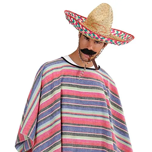 NET TOYS Sombrero Hut Salvatore Strohhut 52 cm Mexikanische Kopfbedeckung Sommerhut Sombrerohut Mexikaner Hut Mexiko
