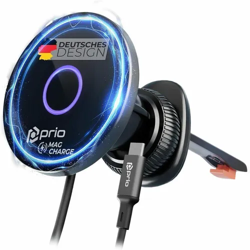 prio 15W Wireless Car Charger MAG (USB C) black (PWC-1503)