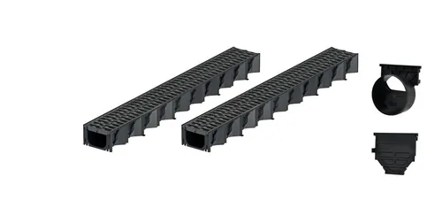 2x1m ACO Hexaline 2.0 Entwässerungsrinne Microgrip Stegrost Ablauf h 39.95€/1m