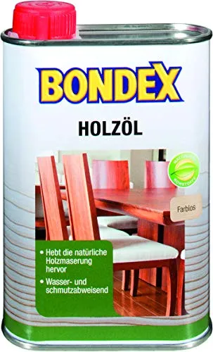 Bondex 352494 Holzöl farblos 0,25 L für 3,5 m² - Wasser- und schmutzabweisend - auf Basis natürlicher Rohstoffe - Atmungsaktiv