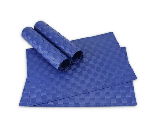 matches21 HOME & HOBBY Platzset Tischsets MODERN 4er Set Blau als Tischuntersetzer, (4-St), Abwaschbare Platzsets als Tischunterlagen für Ess-Tisch Tisch-Deko