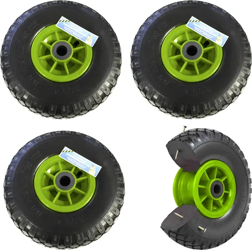 TRUTZHOLM Sackkarren-Rad 4x Vollgummi 260x85 mm - Ersatzrad für Sackkarren und Bollerwagen, robust aus PU mit niedrigem Profil für optimale Stabilität und Langlebigkeit.