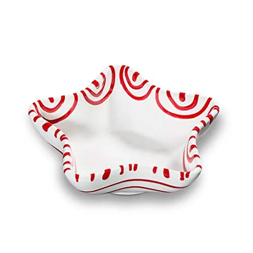 GMUNDNER KERAMIK Sternschale Stella 14 cm - Handgemachtes Geschirr aus Österreich - Dekoschale in Sternform, rotgeflammt und spülmaschinengeeignet. Ideal für Kekse und Co, vereint traditionelles Handwerk mit zeitloser Eleganz.
