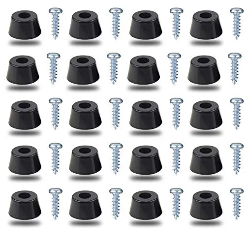 Stück Gummifüße Anti vibrationsbasis Pad Stand YUTOU Gummifuß Schwarz Stoßstange Gummipuffer mit Metallscheibe und Schrauben für Schneidebrett Verstärker Schrank Schreibtisch Couchs(15*12*8mm) 20