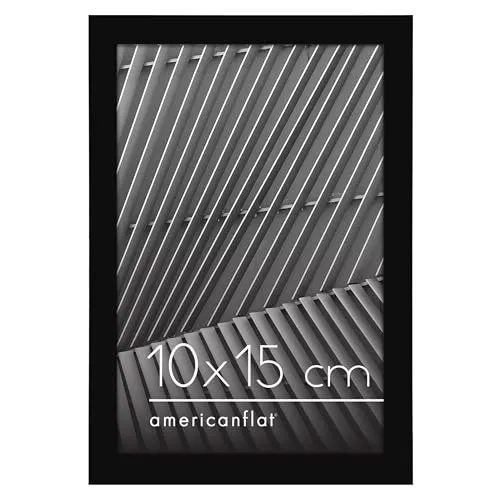 Americanflat 10,2 x 15,2 cm Bilderrahmen in Schwarz mit bruchfestem Glas