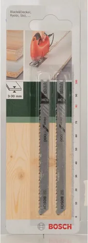 Bosch 2609256762 DIY Stichsägeblatt U 101BR HCS (2) U-Schaft Holz Wood Säge TOP