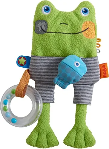 HABA 306007 - Buggy-Spielfigur Grüner Hüpfer, Multifunktionsspielzeug ab 6 Monaten, Bunt