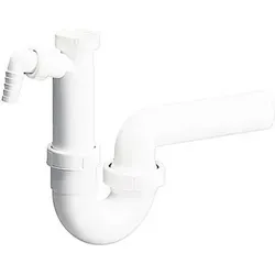 Dallmer Röhren-Siphon 100/1 m 1 Waschgeräte-Anschluss 11/4 xDN 40