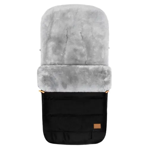 Fillikid Lammfellfußsack Bernina für Kinderwagen | Wasserabweisend & Abnehmbar