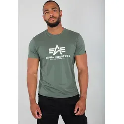 Basic T-Shirt in vintage green, Gr. S - Stylisches T-Shirt mit großem Logodruck, rundem Halsausschnitt und weicher Jersey-Qualität. Ideal für lässige Outfits.