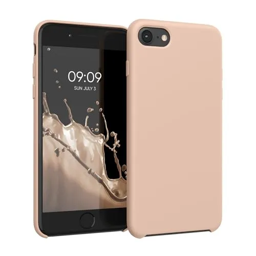 kwmobile Handyhülle für Apple iPhone SE (2022/2020) / iPhone 8/7 Hülle - Case Silikon - Kabelloses Laden - Schutzhülle Cover in Altrosa