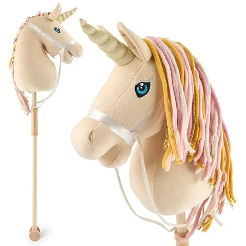 Bieco Steckenpferd Einhorn Aurora – Fantasievolles Hobby Horse
