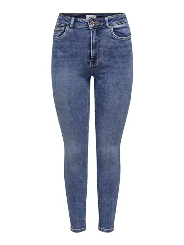 ONLY Damen ONLMILA HW SK ANK BB BJ13994 NOOS Skinny Jeans - Stylische Skinny Jeans in Medium Blue Denim, mit dehnbarem Stoff für optimalen Tragekomfort und modernem Look.