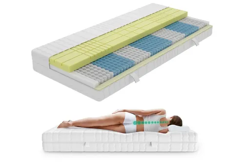 Taschenfederkernmatratze Deluxe 7-Zonen Federkernmatratze mit 3D Kaltschaum, Optimale Anpassung, AM Qualitätsmatratzen, 24 cm hoch, 90x200 cm