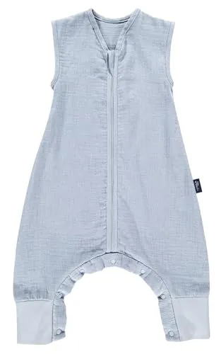 Kinderhaus Blaubär Set Alvi Schlafsack mit Füßen & Windel Blaubaer | Hautfreundlicher Schlafsack Baby & Kinder 100% Baumwolle | Reißverschluss mit Kinnschutz | Waschbar Bei 60°C | TOG 0.5