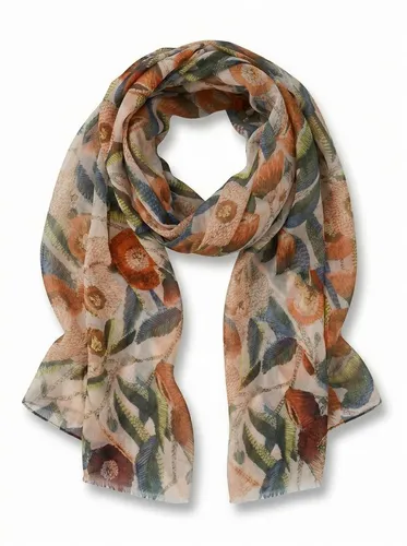 styleBREAKER Modeschal mit Blumenmuster aus 100% Viskose in orange von styleBREAKER
