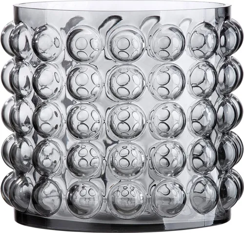 GILDE Deko Vase Glasvase - Smoky, 17 cm hoch - Moderne Deko-Vase aus rauchfarbenem Glas, ideal für verschiedene Einrichtungsstile. Perfekt als Geschenk für besondere Anlässe und zur Verschönerung von Wohnräumen.