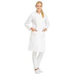 Leiber Arbeitskittel Mantel 08/5790 für Damen, XXL - Hochwertiger Arbeitskittel in Weiß mit 2 Seiten- und 1 Brusttasche, verstellbaren Ärmeln und Gehschlitz für optimale Bewegungsfreiheit. Ideal für den professionellen Einsatz in der Arbeitswelt.