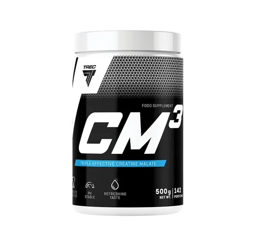 TREC Nutrition TREC® CM3 Tri Creatine Malate 500g Pulver - Kreatin Pulver für Bodybuilding, sorgt für verbesserte Leistung und schnellere Regeneration. Geschmack: Ananas, aspartamfrei und low carb.