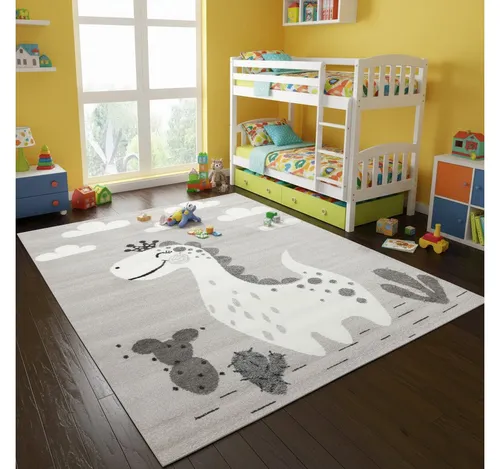 Vimoda Kinderteppich mit Tieren Design - Teppich für Kinderzimmer mit freundlichen Tiermotiven, weich und kuschelig für komfortables Spielen, leicht zu reinigen und ideal für die Fantasie der Kleinsten.