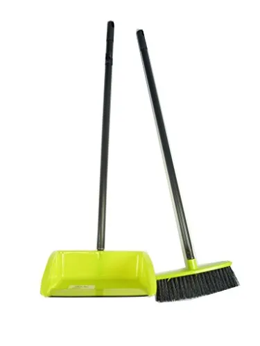 Kehrset, Kehrgarnitur mit Kehrbesen und Kehrblech mit Stiel, Kehren OHNE Bücken