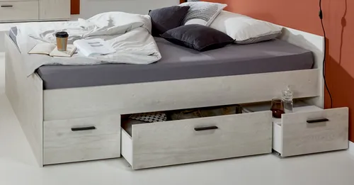 Jugendbett Weiß, B: 204 cm, H: 70 cm - Hochwertiges Jugendbett in Weiß, ideal für das Kinderzimmer. Mit robusten Materialien und einem modernen Design sorgt es für einen erholsamen Schlaf. Profitieren Sie von einem 10€ Willkommens-Gutschein bei Newsletter-Anmeldung!