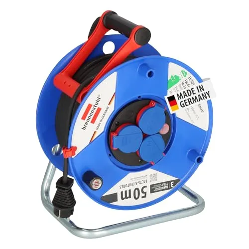 Brennenstuhl 1208590 Kabeltrommel 50m Schwarz in blau von brennenstuhl