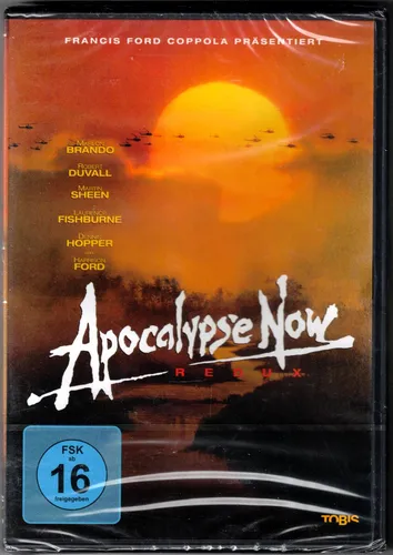 Apocalypse Now Redux, DVD - Epischer Kriegsfilm von Francis Ford Coppola mit herausragenden Darstellern wie Marlon Brando und Martin Sheen, FSK 16, in Deutsch und Englisch.