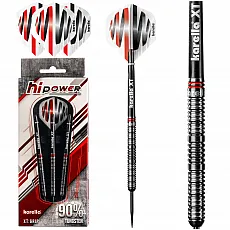 Karella HiPower Steeldart Pfeile, 90% Tungsten, 24g - Darts, professionelle Steeldartpfeile aus 90% Tungsten für optimale Präzision und Kontrolle, ideal für ambitionierte Spieler.