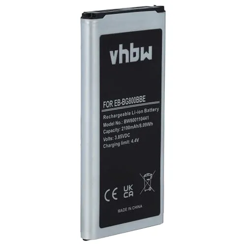 vhbw Akku kompatibel mit Samsung Galaxy SM-G800H, SM-G800F, S5 Neo, S5 Mini, SM-G800, S5 Dx Handy Smartphone Telefon (2100 mAh, 3,8 V, Li-Ion)