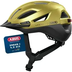 Abus Urban-I 4.0 Ace Fahrradhelm in Honiggelb (L 57-61 cm) - Moderner Fahrradhelm mit optimaler Passform und Belüftung. Ideal für Stadtfahrten und sicheres Radfahren. Genießen Sie Komfort und Stil in einem.