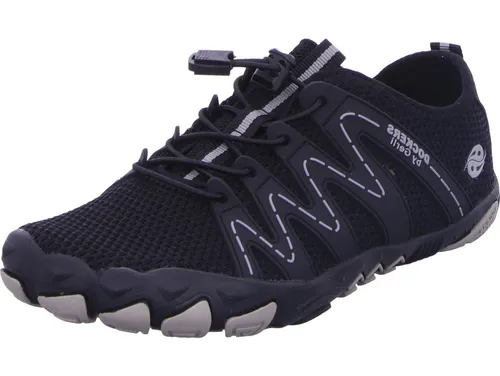 Dockers by Gerli Damen Barfußschuhe Schwarz/Grau EU 39 - Damen-Sneaker - super soft und flexibel, leichtes Design mit Wechselfußbett und extra breitem Zehenbereich für optimalen Komfort.