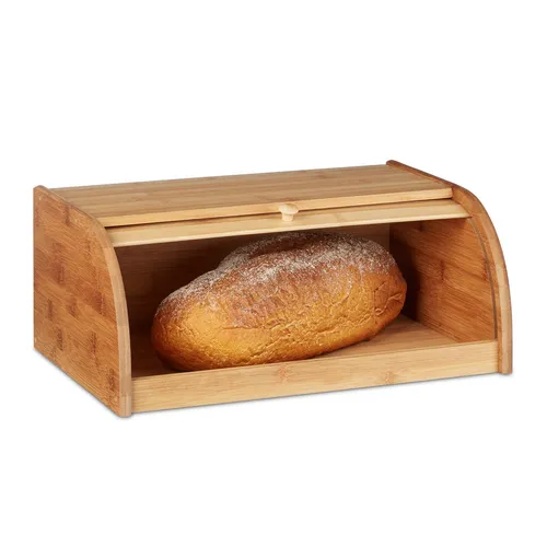 Bambus Brotkasten mit Rolldeckel - Brotkästen aus geruchsneutralem Bambus, ideal für die stilvolle und frische Aufbewahrung von Brot und Brötchen im Landhausstil.
