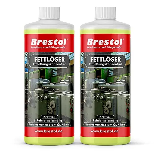 FETTLÖSER Konzentrat 2x 1000 ml - Reinigungskonzentrat löst Öl & Ruß Nikotinentferner Allzweckreiniger - Poolreiniger Rußlöser Rußentferner Fettentferner Entfetter